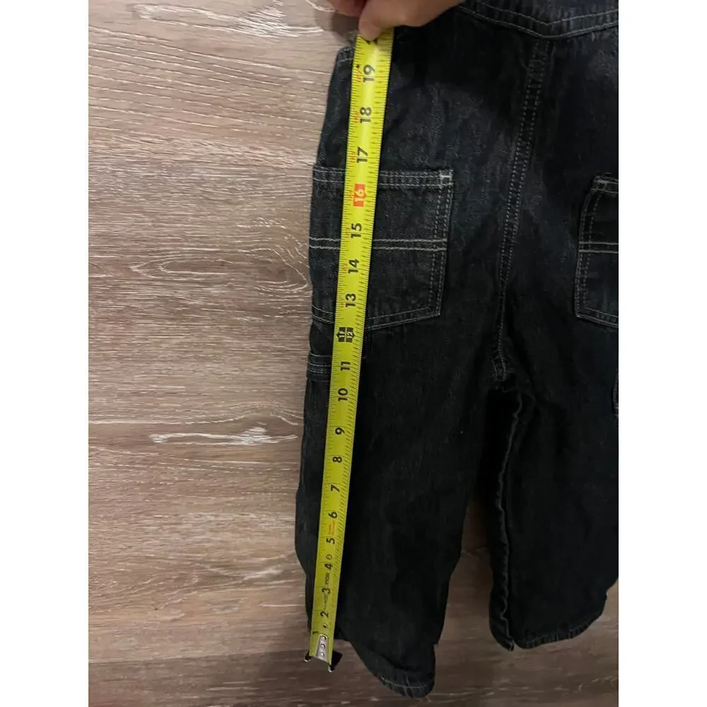 OshKosh Overalls jeans boy size 24 months toddler 2T fleece lined